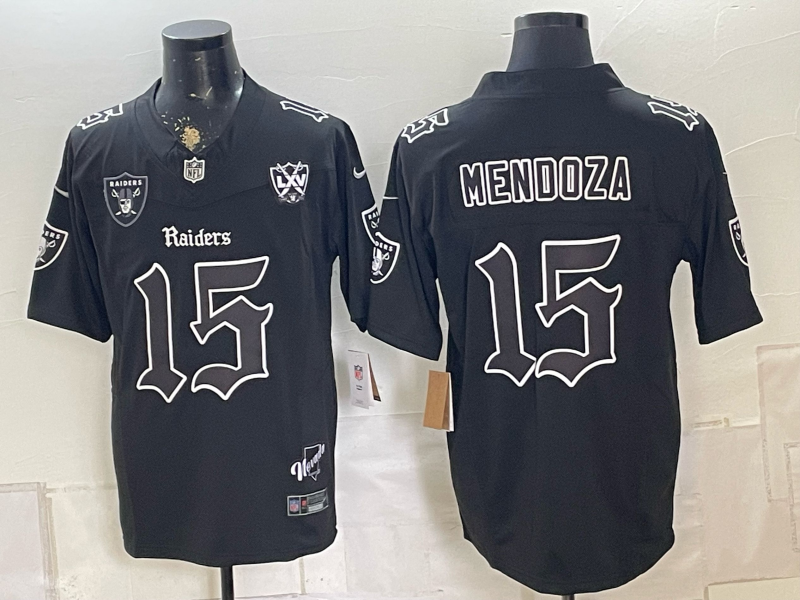 Men 2026 Oakland Raiders #15 Mendoza Black Nike Limited NFL Jersey 082800421->oakland raiders->NFL Jersey